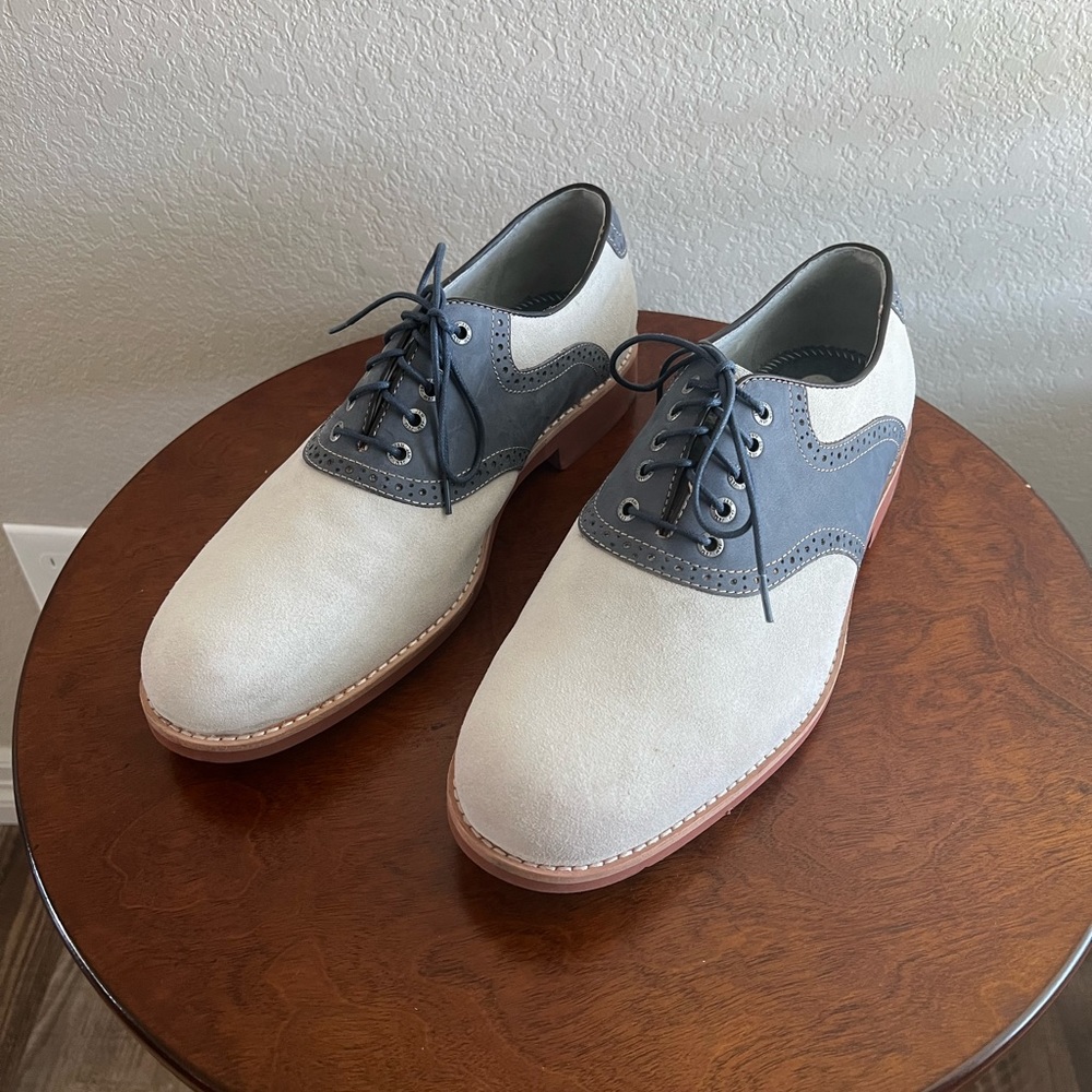 Johnston & Murphy Oxford Nubuck Suede Shoe Sail Suede/Blue Leather Men's 11